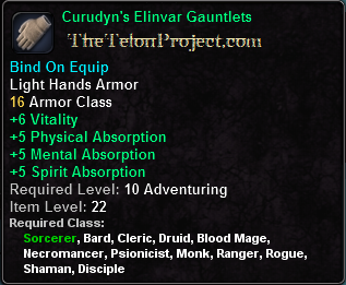 In-game tooltip for Curudyn's Elinvar Gauntlets
