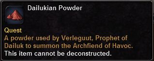 In-game tooltip for Dailukian Powder