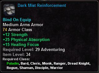 In-game tooltip for Dark Mist Reinforcement