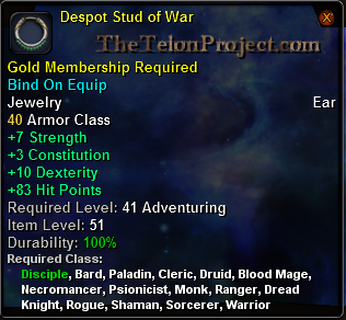 In-game tooltip for Despot Stud of War