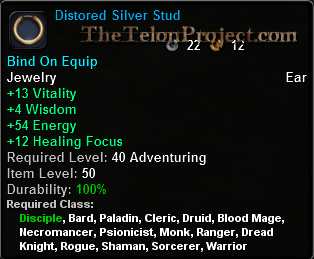 In-game tooltip for Distored Silver Stud