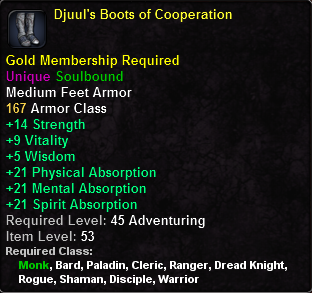 In-game tooltip for Djuul's Boots of Cooperation