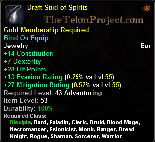 In-game tooltip for Draft Stud of Spirits