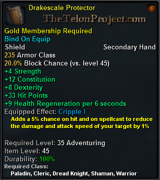 In-game tooltip for Drakescale Protector