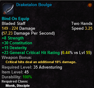In-game tooltip for Draketalon Boulge
