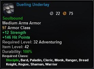 In-game tooltip for Dueling Underlay