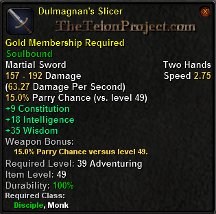 In-game tooltip for Dulmagnan s Slicer