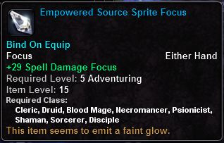 In-game tooltip for Empowered Source Sprite Focus