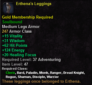 In-game tooltip for Erthena's Leggings