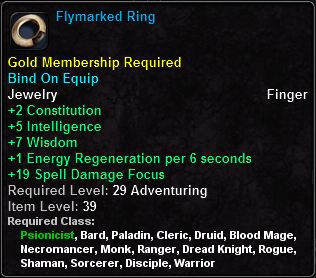 In-game tooltip for Flymarked Ring