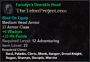 In-game tooltip for Furudyn's Deerskin Hood