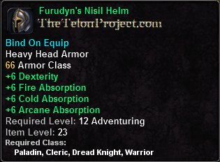 In-game tooltip for Furudyn's Nisil Helm