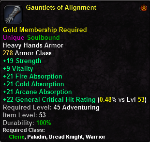 In-game tooltip for Gauntlets of Alignment