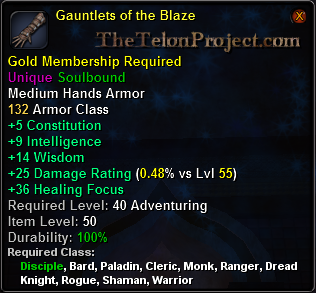 In-game tooltip for Gauntlets of the Blaze