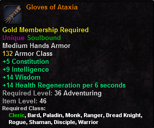 In-game tooltip for Gloves of Ataxia