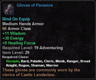 In-game tooltip for Gloves Of Penance