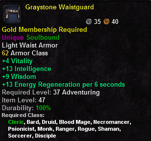In-game tooltip for Graystone Waistguard