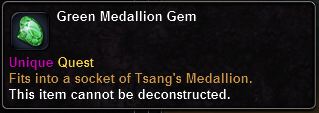 In-game tooltip for Green Medallion Gem