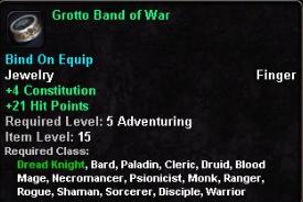 In-game tooltip for Grotto band of war