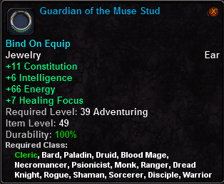 In-game tooltip for Guardian of the Muse Stud