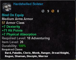 In-game tooltip for Hardshelled Bolster