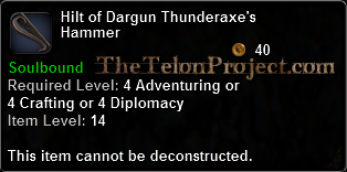 In-game tooltip for Hilt Of Dargun Thunderaxe's Hammer