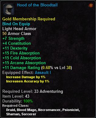 In-game tooltip for Hood of the Bloodtail