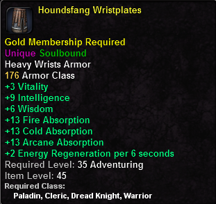In-game tooltip for Houndsfang Wristplates