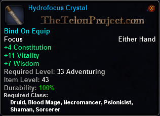 In-game tooltip for Hydrofocus Crystal