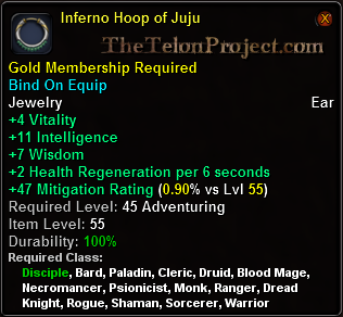 In-game tooltip for Inferno Hoop of Juju