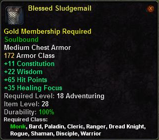 In-game tooltip for Item Blessed Sludgemail