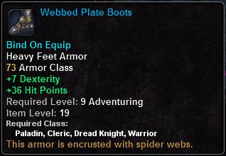 In-game tooltip for Item Webbed Plate Boos