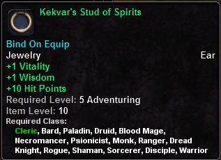 In-game tooltip for Kekvar's Stud of Spirits