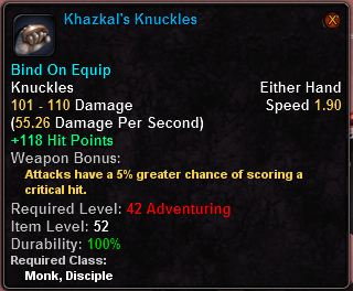In-game tooltip for Khazkal s Knuckles
