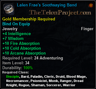 In-game tooltip for Lalen Frae s Soothsaying Band