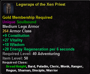 In-game tooltip for Legwraps of the Xen Priest