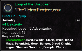 In-game tooltip for Loop of the Unspoken