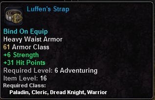 In-game tooltip for Luffen's Strap