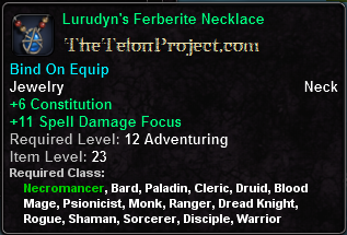 In-game tooltip for Lurudyn's Ferberite Necklace