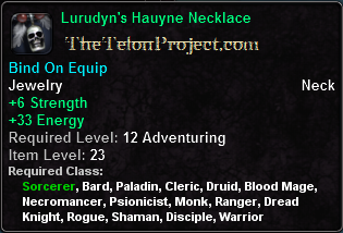 In-game tooltip for Lurudyn's Hauyne Necklace