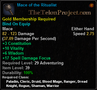 In-game tooltip for Mace of the Ritualist