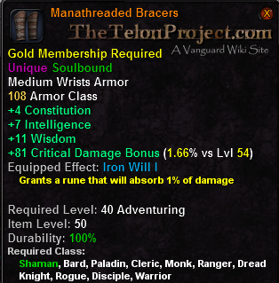 In-game tooltip for Manathreaded Bracers