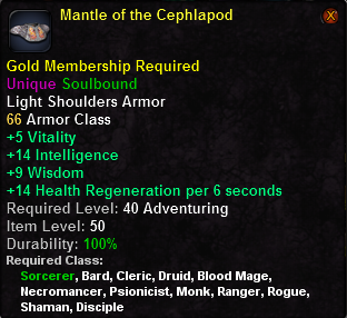 In-game tooltip for Mantle of the Cephlapod