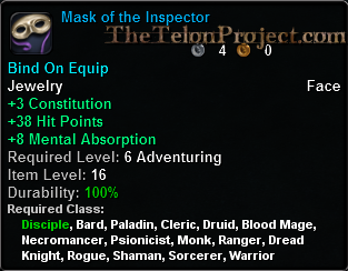 In-game tooltip for Mask Of The Inspector