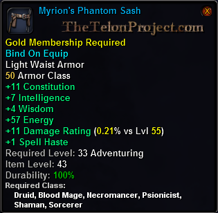In-game tooltip for Myrion s Phantom Sash