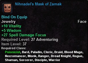 In-game tooltip for Nihnadel's Mask of Zamak