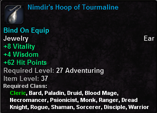 In-game tooltip for Nimdir s Hoop of Tourmaline