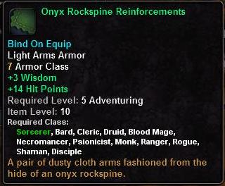 In-game tooltip for Onyx Rockspine Reinforcements