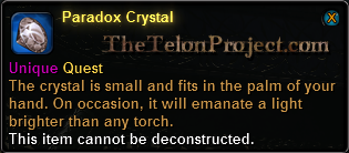 In-game tooltip for Paradox Crystal