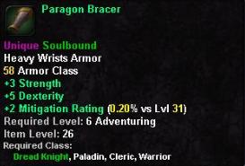 In-game tooltip for Paragon Bracer